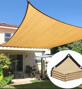 <span class=keywords><strong>Voile</strong></span> d'<span class=keywords><strong>ombrage</strong></span> beige en HDPE stabilisée anti-UV, robuste, pour patio, jardin, cour, piscine, protection solaire extérieure - Product Image 1