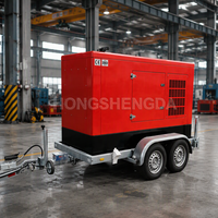 Générateur diesel monté sur remorque 30 kW 30 kVA 25 kW 24 kW triphasé mobile avec ATS démarrage à distance 50/60 Hz pour usage en construction, ferme et location