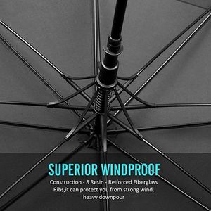 Tùy Chỉnh In Tự Động Mở Đen UV Golf Umbrella Windproof EVA Xử Lý Cổ Điển Thẳng Phong Cách Kinh Doanh Người Lớn Mặt Trời Mưa Bảo Vệ - Product Image 3