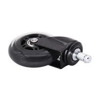 Roulettes de remplacement noires silencieuses M10 M11 à tige filetée pour chaise de bureau, pieds pivotants en PU avec verrouillage, roulettes amovibles pour meubles