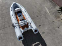 Bateau pneumatique robuste RIB-480G en PVC, fond en fibre de verre en V profond, usage marin