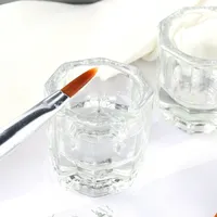 1 pièce Coupe à ongles en verre cristal, coupelle Dappen pour liquide acrylique, bol transparent, récipient pour poudre à ongles, équipement et outils