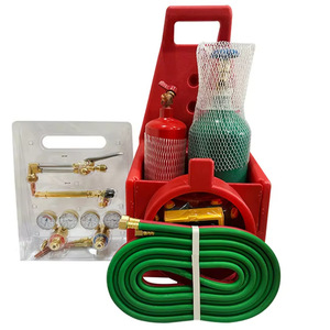 Kit portátil de soldadura y corte oxiacetilénico para HVAC, juego de regulador, caja de gas, juego de herramientas con manguera verde y manómetro - Product Image 5