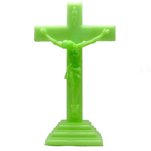 KOMI dekorasi kerajinan meja berdiri salib bercahaya Resin ornamen dinding hadiah - Product Image 6