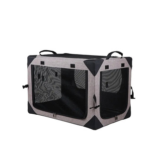 Polar yatak katlanır yumuşak köpek sandık taşıma çantası ile yumuşak taraflı Pet katlanabilir kulübesi kafes dayanıklı örgü Windows güçlü çelik çerçeve - Product Image 2