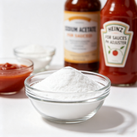 Poudre d'acétate de sodium anhydre de qualité alimentaire E262 CAS127-09-3, conservateur certifié casher et halal pour boulangerie, boissons et sauces