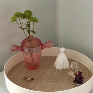 Vaso di vetro a forma di <span class=keywords><strong>Cactus</strong></span> colorato <span class=keywords><strong>con</strong></span> strisce per la composizione floreale fatto su misura - Product Image 3