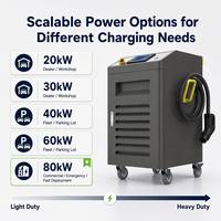 EONDRIVE Cargador Rápido Portátil de CC de 40kW 60kW 80kW, Diseño Portátil GBT para Servicio de Emergencia en Carretera