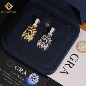 Yeni ürün moda VVS1 Moissanite kolye erkekler kolye 925 gümüş kolye buz Out GRA GRA ile elmas Tester geçmek - Product Image 1