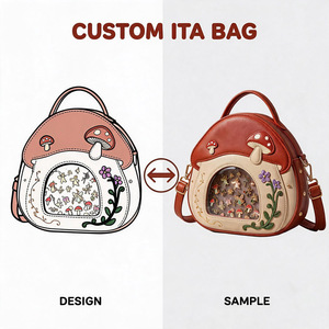 กระเป๋าถือสะพายไหล่ลายการ์ตูนหนัง PU แบบ Ita Bag รูปทรงเห็ด  สำหรับผู้หญิง - Product Image 1