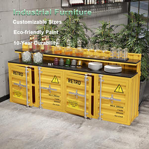 Table de Bar Industrielle Vintage en Métal, Format Personnalisé, Disponible OEM, Armoire en Fer pour Intérieur Extérieur, Décoration de Cuisine et Hôtel, Rangement - Product Image 2