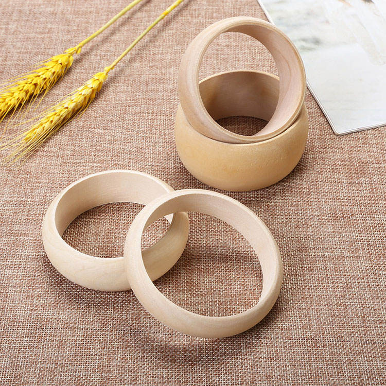SC Wholesale Kids DIY Handmade Raw Wood Wooden Bangles Bracelet Natural  Untreated Widen Plain Wooden Blank Bangles Bracelet