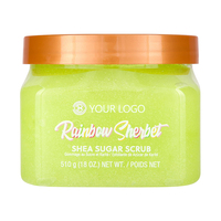 VC beurre de karité sucre gommage marque privée naturel exfoliant hydratant bain nettoyant arc-en-ciel Sherbert corps gommage