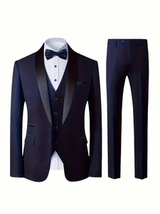 2026 produit tendance hommes 3 pièces Blazer-élégant simple boutonnage Blazer avec gilet et pantalon, <span class=keywords><strong>mariage</strong></span>, vêtements de cérémonie personnalisables - Product Image 5