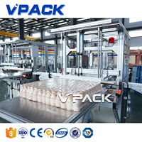 Système de mise en sac semi-automatique manuel pour bouteilles vides, ensacheuse de bouteilles vides en PP, PE, PET, HDPE, film plastique, machine d'emballage pour bouteilles vides
