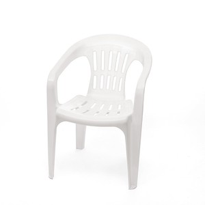 Chaise de jardin en plastique blanc avec dossier, durable pour une utilisation en extérieur, design minimaliste - Product Image 2