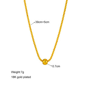 European American Fashion Titanium Steel Ball Chain Clavicle Necklace Gold Geometric Design N1753 - Product Image 4
