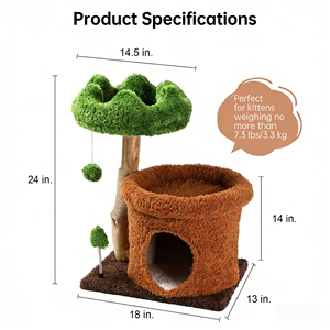 Arbre à <span class=keywords><strong>chat</strong></span> en bois massif durable de petite taille avec poteau à gratter en sisal de qualité supérieure, gymnase pour <span class=keywords><strong>chat</strong></span> en bois de luxe, livraison directe d'usine - Product Image 4