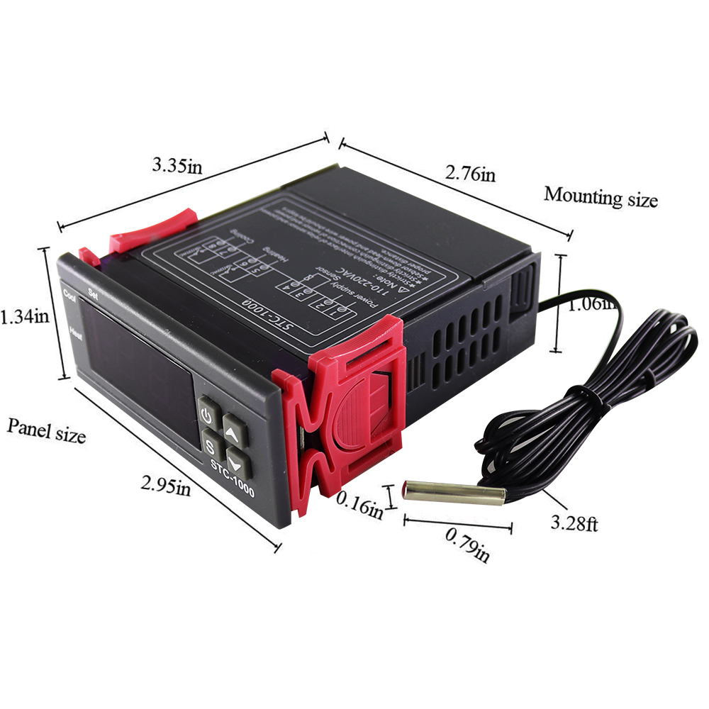 STC-1000 Intelligent Digital Display Temperature And Humidity Incubator Controller Breeding Incubation Digital Thermostat(图3)