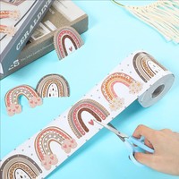 Panneau d'affichage créatif et papier de bordure murale pour la décoration de la salle de classe, avec un design sur le thème des saisons pour la maternelle.