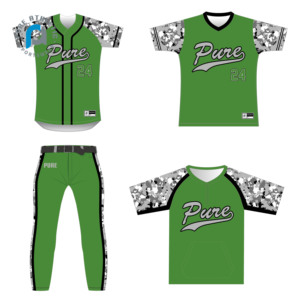 Pure Custom Strepen Volledige Buttons Down Honkbal Jersey Shirts Jeugd Volwassen Team Honkbal Softbal Uniformen Broek Batting Jack - Product Image 3