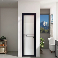 Diseño de Puerta de Dormitorio para Apartamento, Puerta Interior Impermeable con Marco de Aluminio Negro y Vidrio Esmerilado