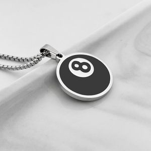 <strong>Custom</strong> <strong>Men's</strong> Stainless Steel 18K Gold Plated Geometric Trendy 8 Ball Pendant Link <strong>Chain</strong> Necklace-Hiphop Streetwear Jewelry - Product Image 3