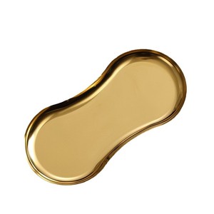 Plateau en acier inoxydable personnalisé en forme d'arachide pour café, boulangerie, hôtel, présentation de desserts, collations, décoration de bougies, <span class=keywords><strong>service</strong></span> - Product Image 2