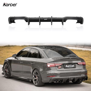 Diffusore Lip Stile Karbel in Fibra di Carbonio a Secco Diffusore Posteriore Labbro di Scarico Spoiler per Audi <span class=keywords><strong>A3</strong></span> <span class=keywords><strong>SLine</strong></span> S3 8V 2017-2019 - Product Image 1