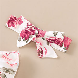 Oferta de Verano, Conjunto de 3 Piezas para Niñas, Top Floral de 2 Capas, Pantalones Cortos Rosas, Ropa Moderna para Bebés - Product Image 2