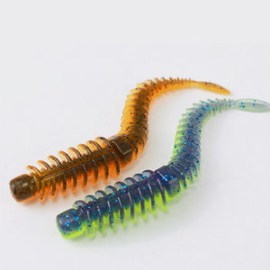 เหยื่อตกปลา LUSHAZER 10 ชิ้น/ถุง เหยื่อปลอมแบบลอยน้ำ TPE รูปหนอน ขนาด 65 มม. 75 มม. 85 มม. เหยื่อตกปลา เหยื่อแมลง เหยื่อยาง เหยื่อปลอมเหมือนจริง - Product Image 6