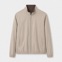 Veste réversible coupe-vent pour homme, col montant, fermeture éclair intégrale, vêtement d'extérieur décontracté, personnalisable avec logo, veste légère – Vente en gros
