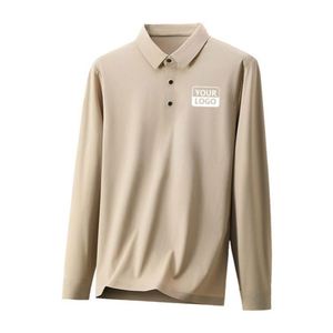 Fabricante de Ropa de Lujo, Camiseta Polo Personalizada de Color Sólido para Hombre de Negocios, Camisas Polo de Manga Larga para Hombre - Product Image 6
