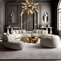 Ensemble de canapés de luxe italiens pour salon, canapé incurvé de luxe pour salon, mobilier de salon, canapé en laiton