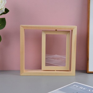 <b>Double</b>-Sided Rotating Wooden <b>Photo</b> <b>Frame</b> 6x7 Inch Solid Wood Tabletop Rectangular Horizontal For Living Room Bedroom Study - Product Image 2