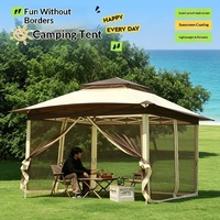 Tente Pop-Up avec Moustiquaire 3x3m, Structure en Acier Galvanisé, Installation Instantanée, Tissu Oxford, Gazebo Extérieur pour Jardin, Patio, Barbecue