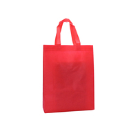 Meilleur sac à provisions non tissé écologique RTS à presser à chaud avec poignée rouge pour une utilisation en magasin