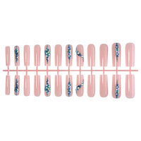 Uñas Postizas de Alta Calidad en Oferta, Cubierta Completa de Lujo, Extra Coffin, 24 Piezas, Uñas Acrílicas Artificiales ABS con Pegamento