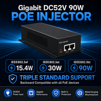 Injecteur PoE++ Gigabit haute puissance 90W (Af/At/Bt) Alimentation PoE pour caméra IP AP