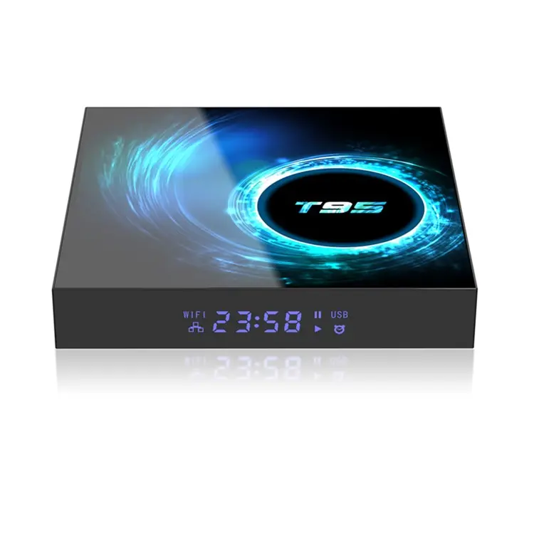 T95 H616 4G/64G Wifi H.265 6K akıllı Android kutusu medya oyun Set üstü... T95 TV kutusu Android 10.0