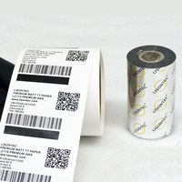 Pita Transfer termal terlaris lilin Premium 110mm * 300m 110mm * 450m TTR untuk pencetakan kode batang kompatibel dengan printer