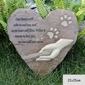 Resin Material Pet Dog Foot Print <strong>Memorial</strong> <strong>Plaque</strong> <strong>Garden</strong> Stone Gravestone With Paw Print - Product Image 2