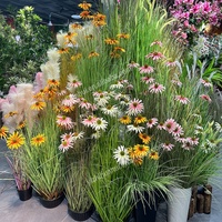 Fausse fleur artificielle en plastique haute simulation faux roseau herbe avec pot pour la décoration de la maison