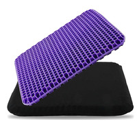 Coussin de siège ergonomique en gel violet de qualité supérieure 8610 avec base antidérapante pour une assise prolongée, coussin de siège en gel nid d'abeille