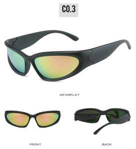 Occhiali da Sole VIFF XY20896 Avvolgenti Stile Alieno Ovali Futuristi di Tendenza <span class=keywords><strong>Y2K</strong></span> per Uomo e Donna - Product Image 3