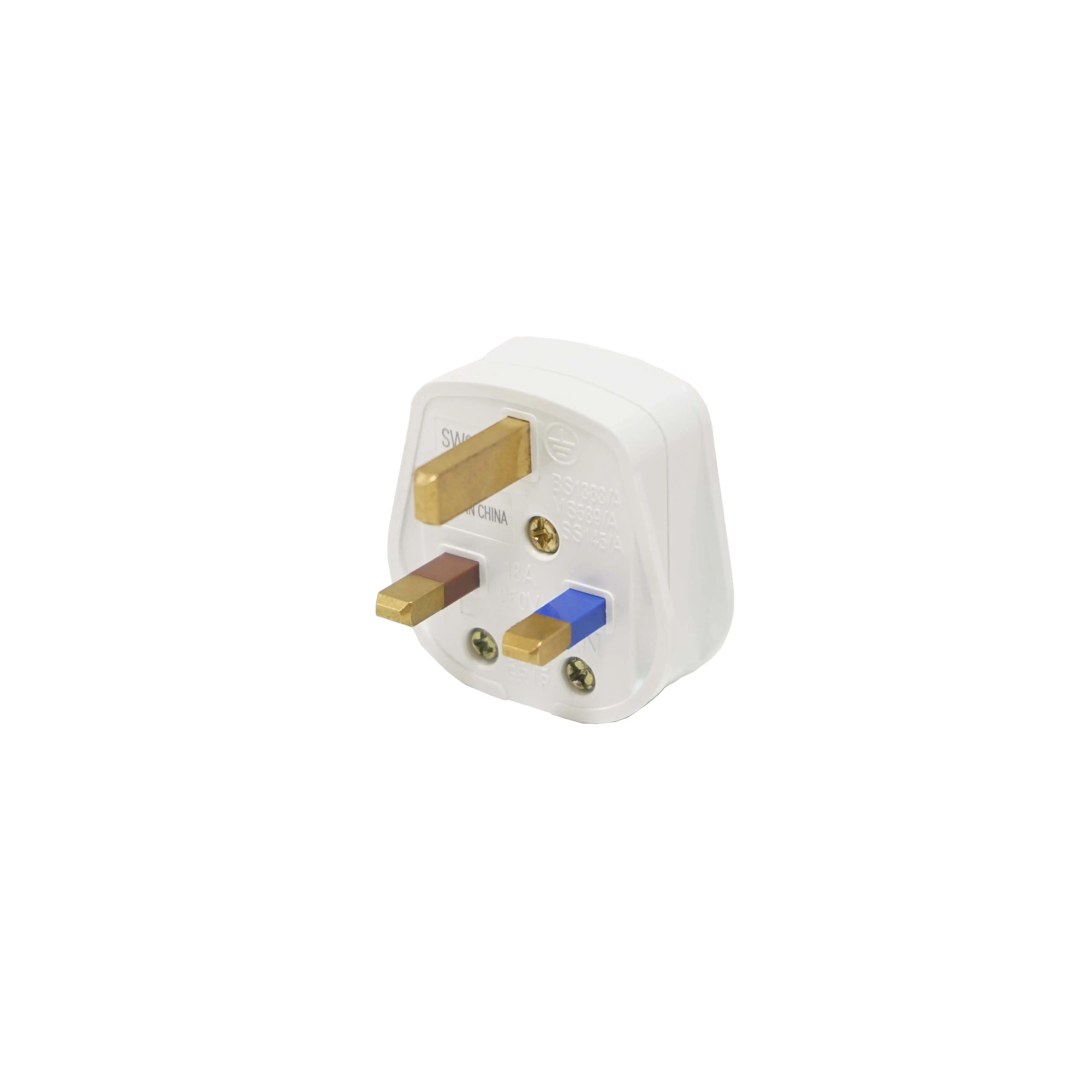 BS1363 13A 250V 3 pin UK standard power electrical BS british plug top with fuse PC housing