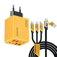 Chargeur mural rapide USB-C PD 240W avec 8 ports (4 USB + 4 Type C) - Adaptateur secteur pour téléphone portable QC 3.0 - Prise EU/US/UK