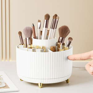 Porte-pinceaux de maquillage rotatif à 360 degrés, organiseur de pinceaux cosmétiques avec 5 emplacements pour cosmétiques, salle de bain - Product Image 3