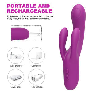 Doppio motore Usb ricarica coniglio vibratore telescopio coniglio vibrazione grande coniglio vibratore per le donne si masturba - Product Image 5