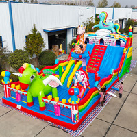 Grand toboggan aquatique gonflable commercial en PVC, 16x8x7M, capacité 2400kg, château gonflable écologique pour enfants dans la cour